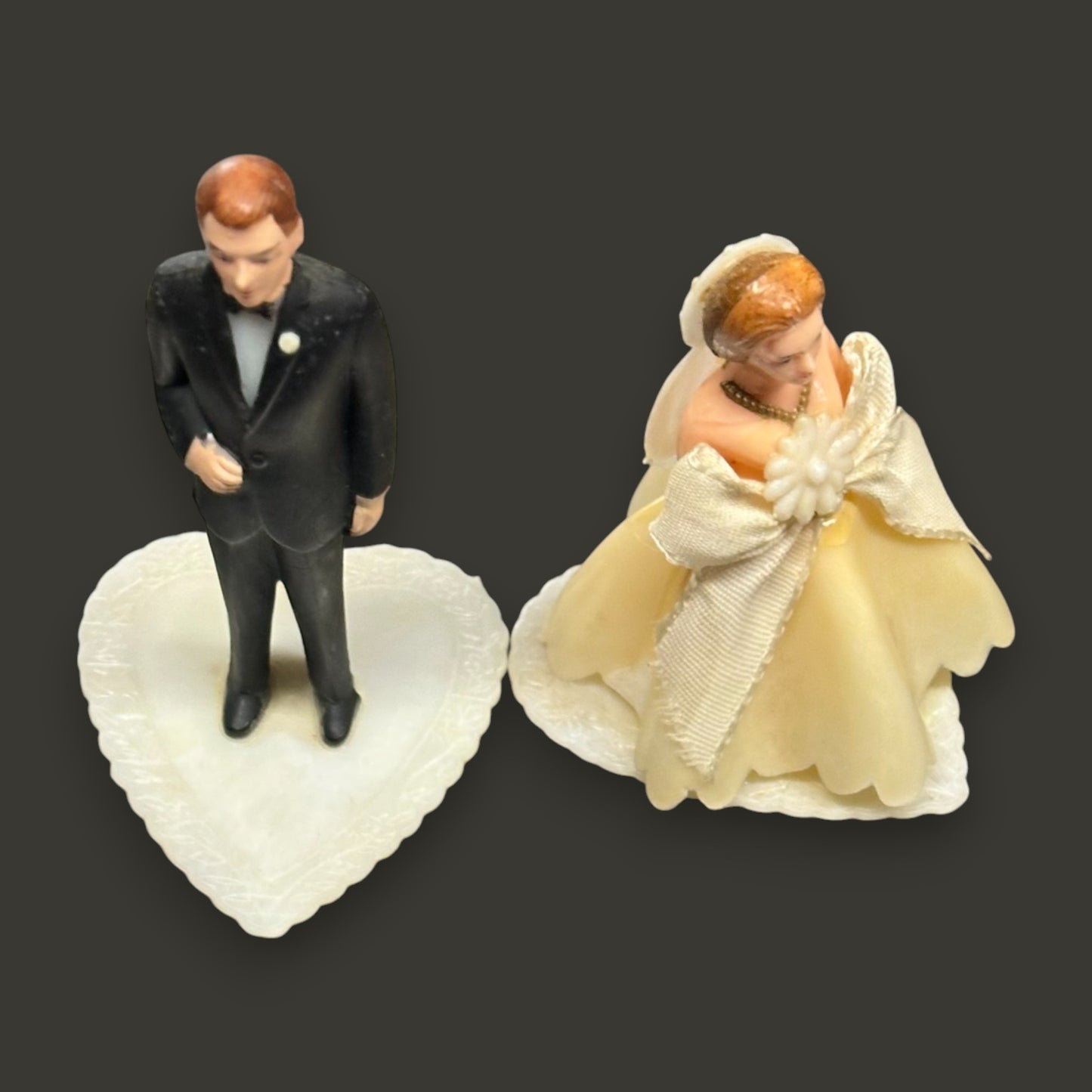 Vintage Bride and Groom Cake Toppers 1960s