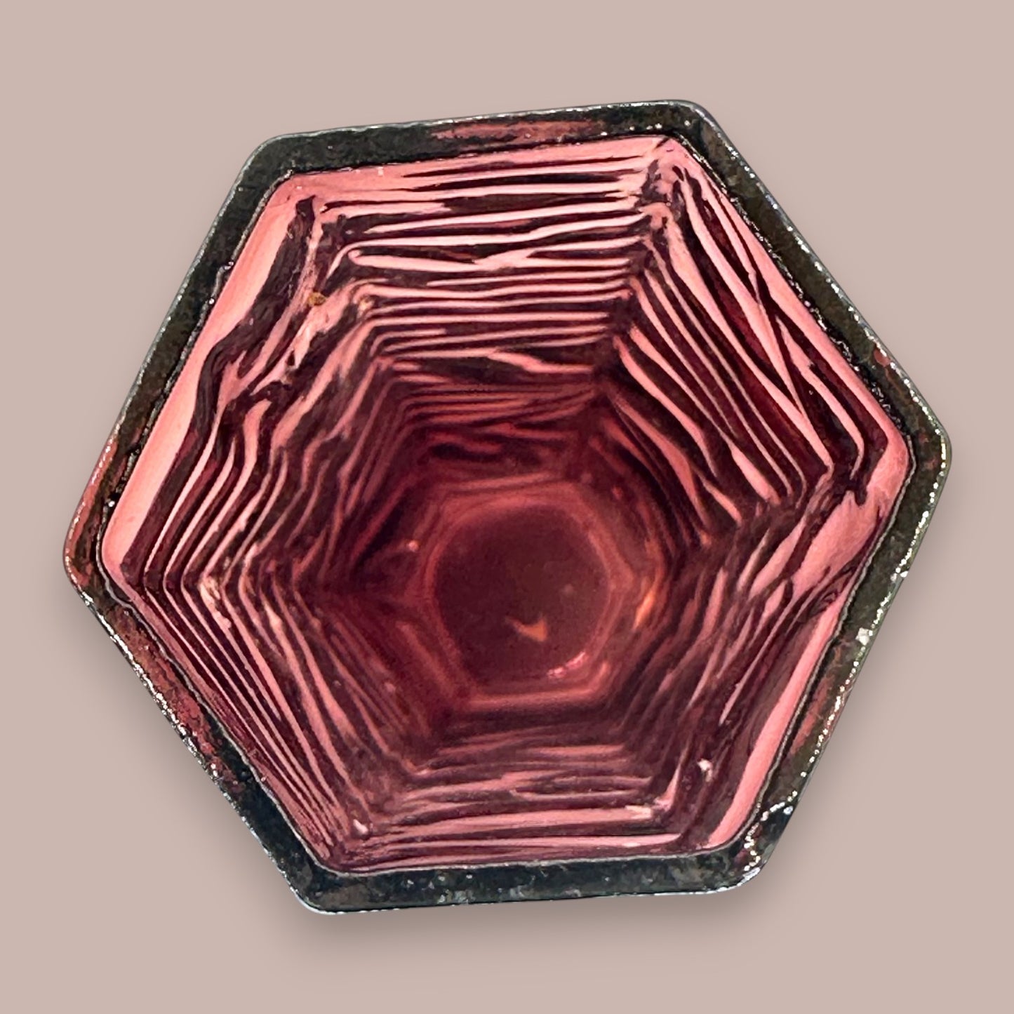 Purple Glass Vase - Vintage Textured Hexagonal Amethyst Coloured Tajima Glass