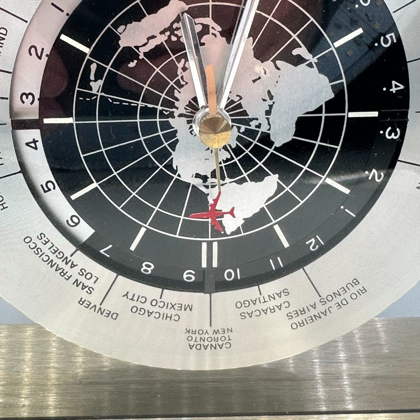 Vintage Seiko Quartz World Time Zone Clock with Airplane Second Hand