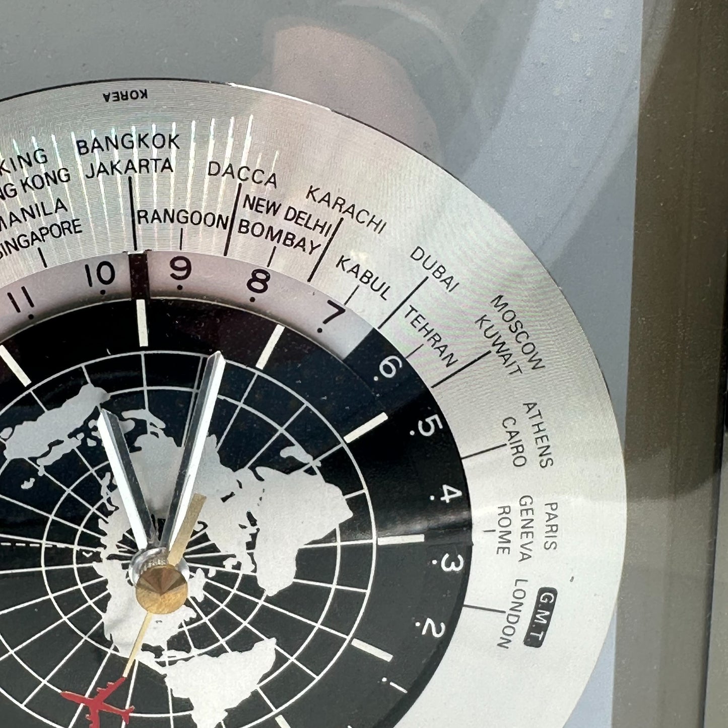 Vintage Seiko Quartz World Time Zone Clock with Airplane Second Hand