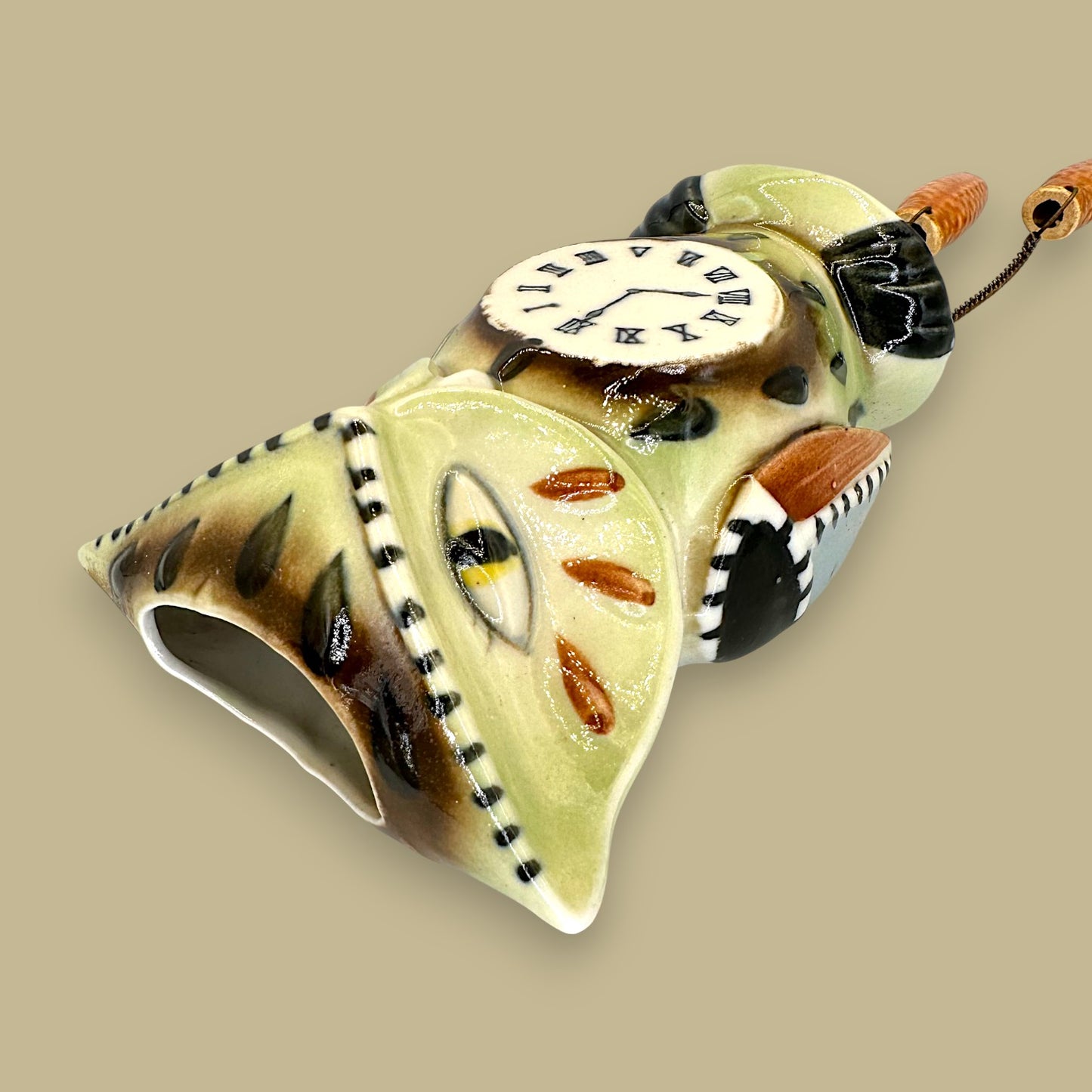 Owl Cuckoo Clock Pottery Wall Pocket – Mid-Century Modern Kitsch