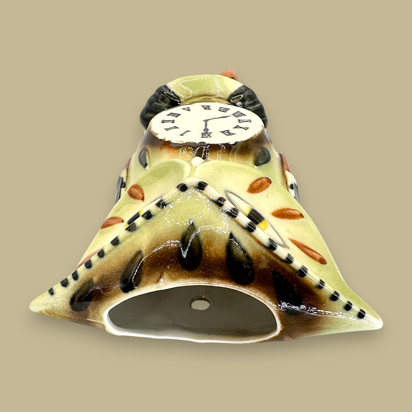 Owl Cuckoo Clock Pottery Wall Pocket – Mid-Century Modern Kitsch