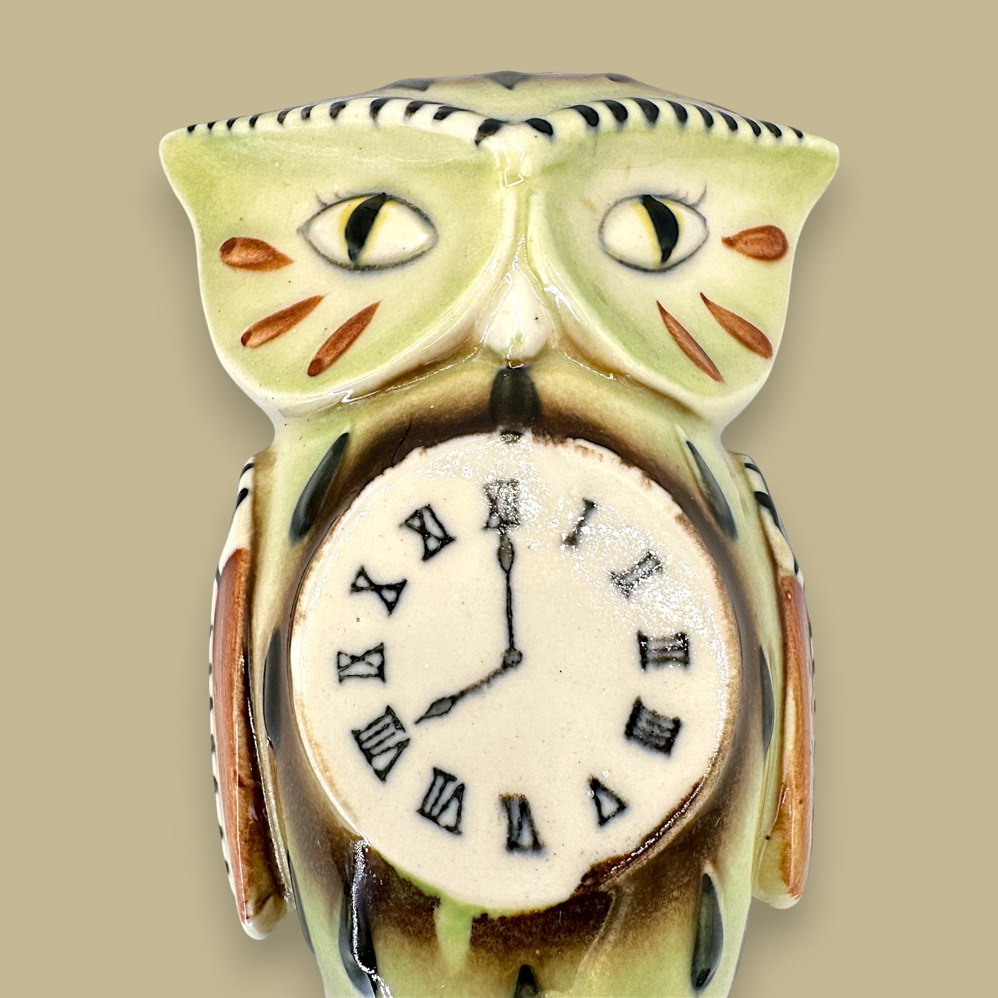 Owl Cuckoo Clock Pottery Wall Pocket – Mid-Century Modern Kitsch