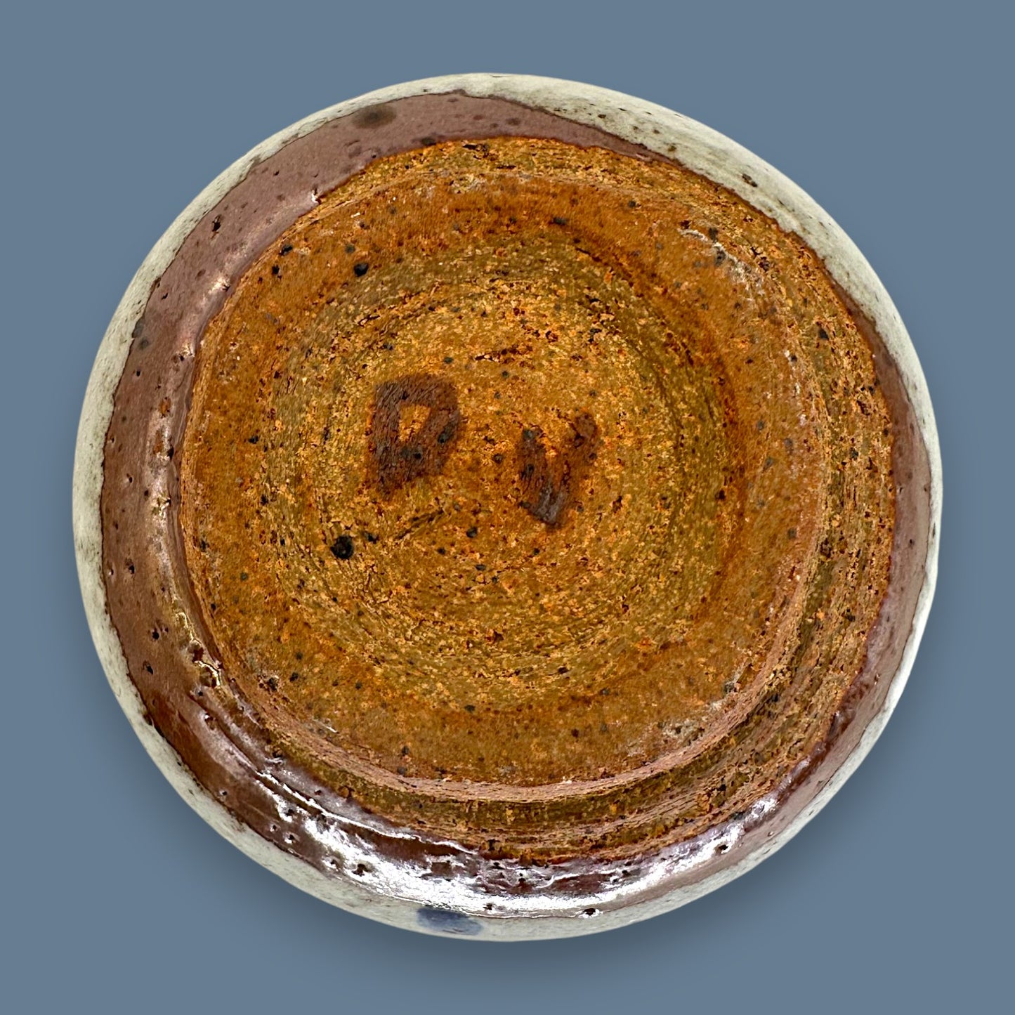 Blue Dot Ceramic Grey Bowl – Handcrafted Studio Pottery
