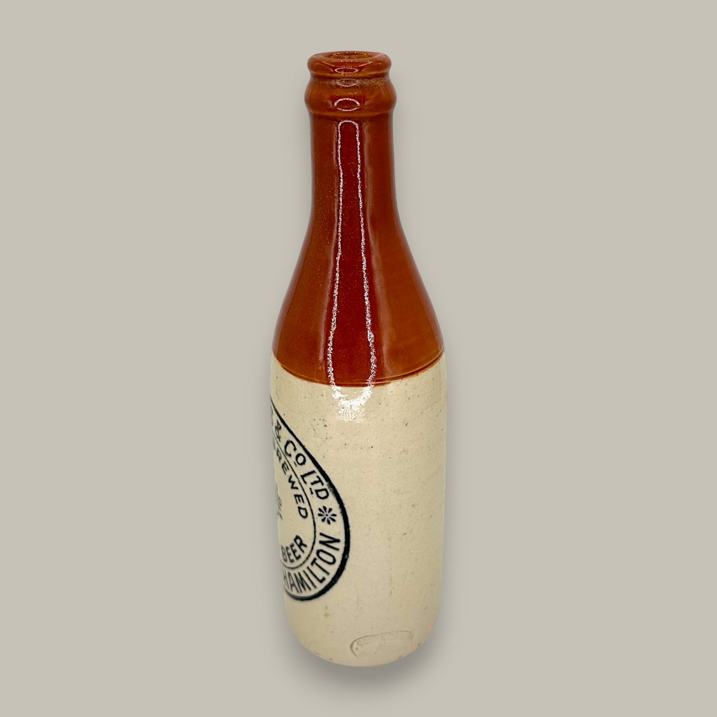 Antique Stoneware Ginger Beer Bottle – C.L. Linnes Co. Auckland & Hamilton