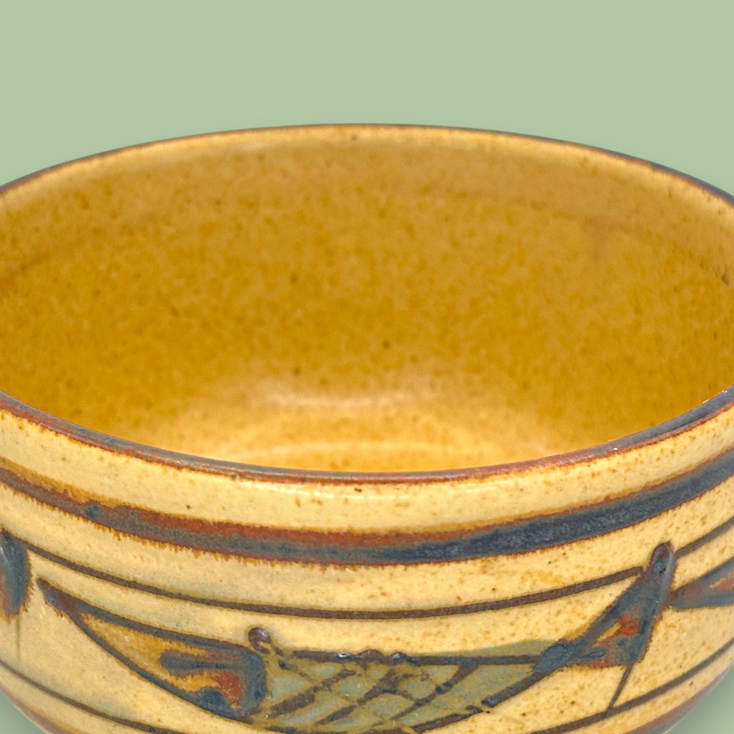 Vintage Otagiri Sardine Fish Bowl – MCM Speckled Stoneware Serving Dish