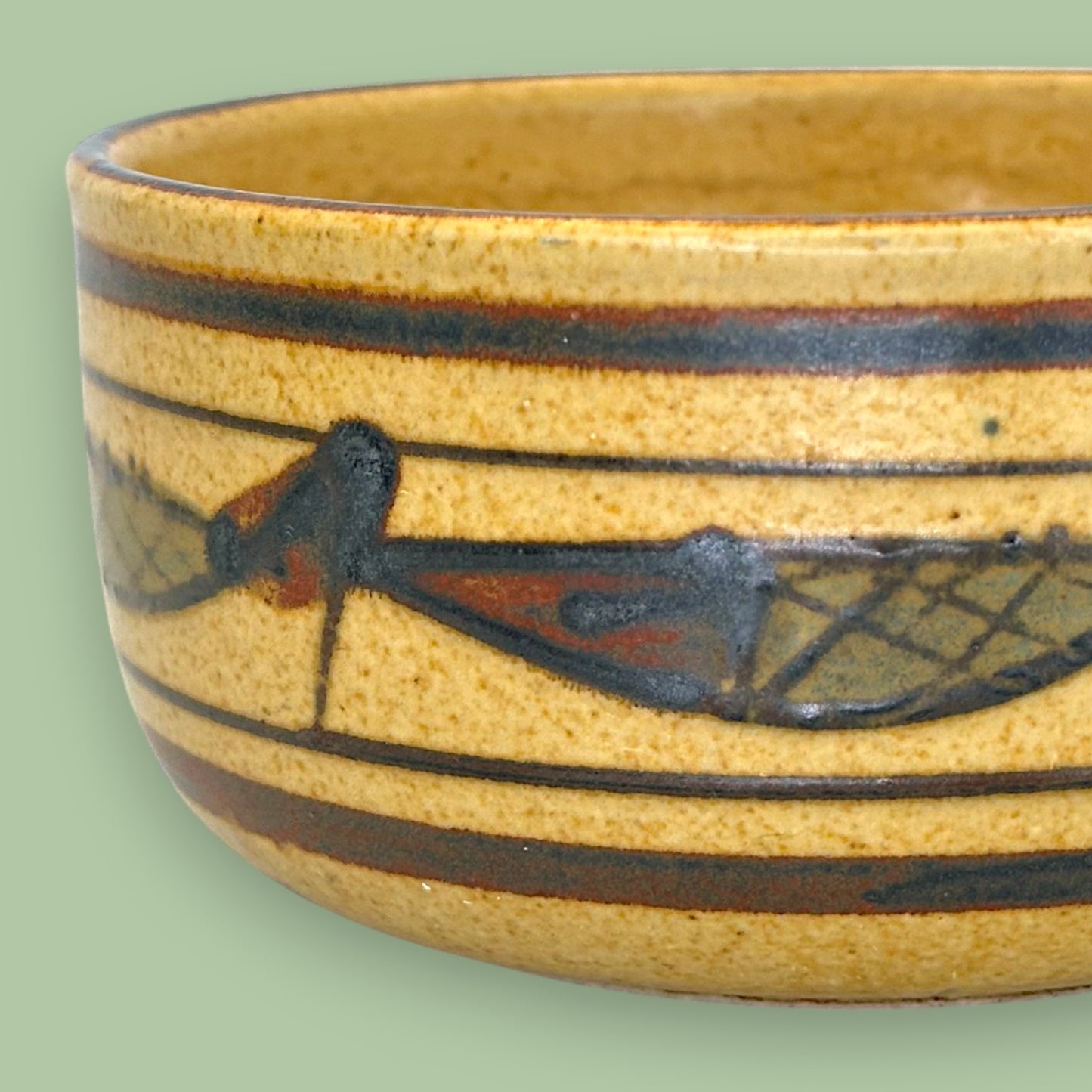 Vintage Otagiri Sardine Fish Bowl – MCM Speckled Stoneware Serving Dish