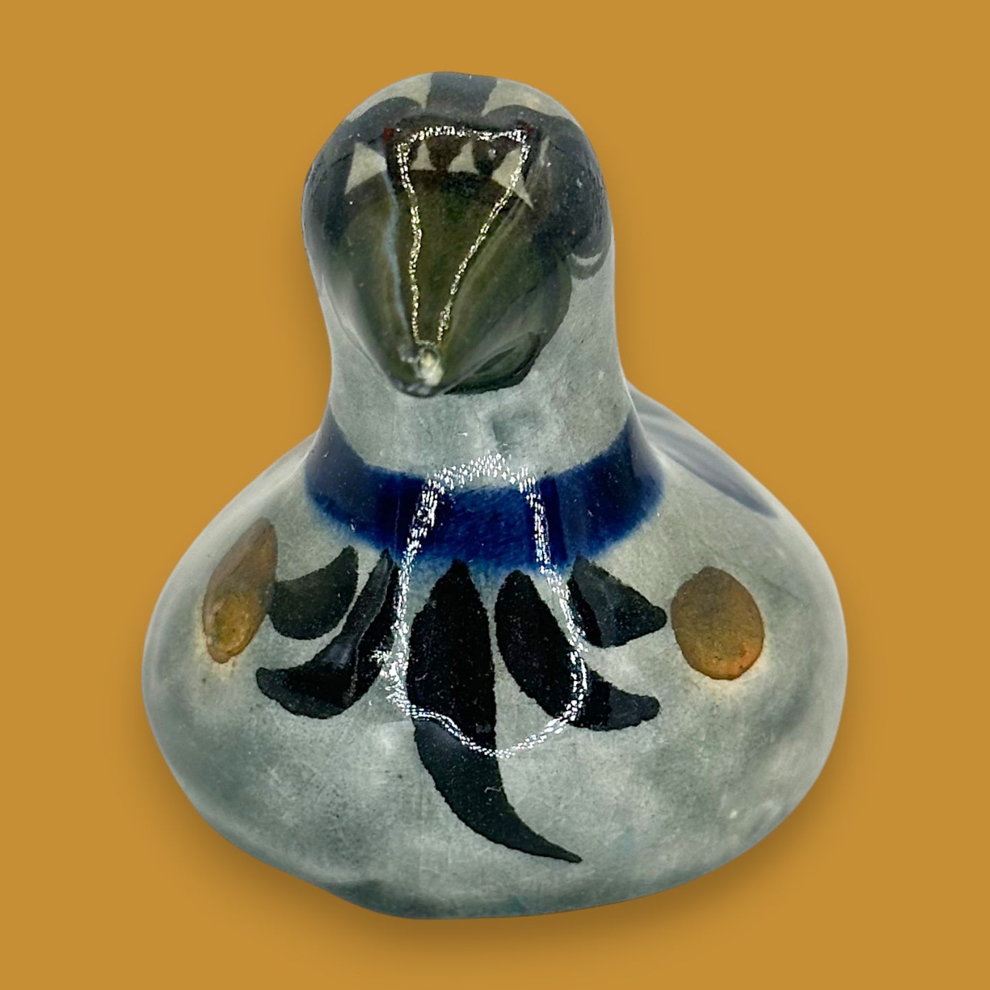 Vintage Hand-Painted Tonala Bird Figurine – Mexican Folk Art Dove