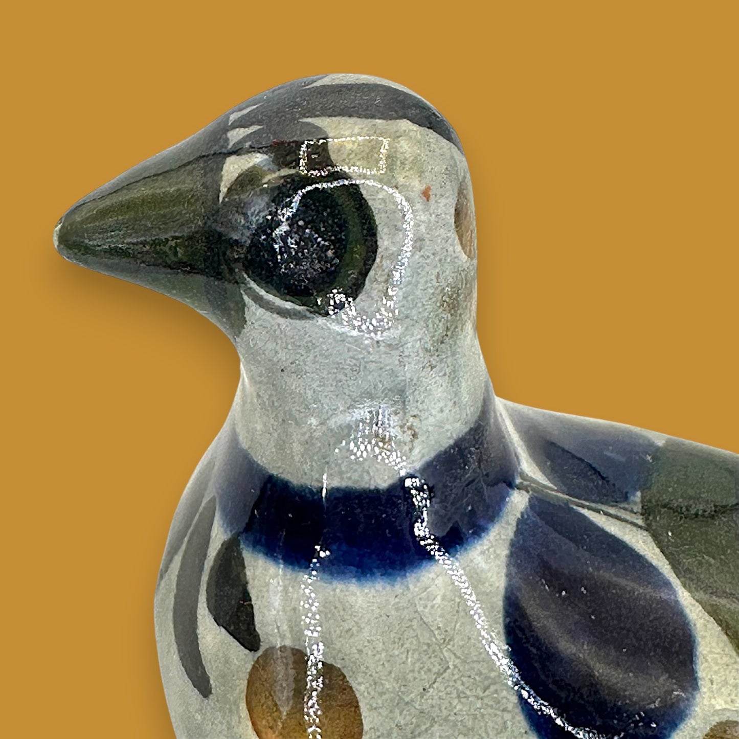 Vintage Hand-Painted Tonala Bird Figurine – Mexican Folk Art Dove