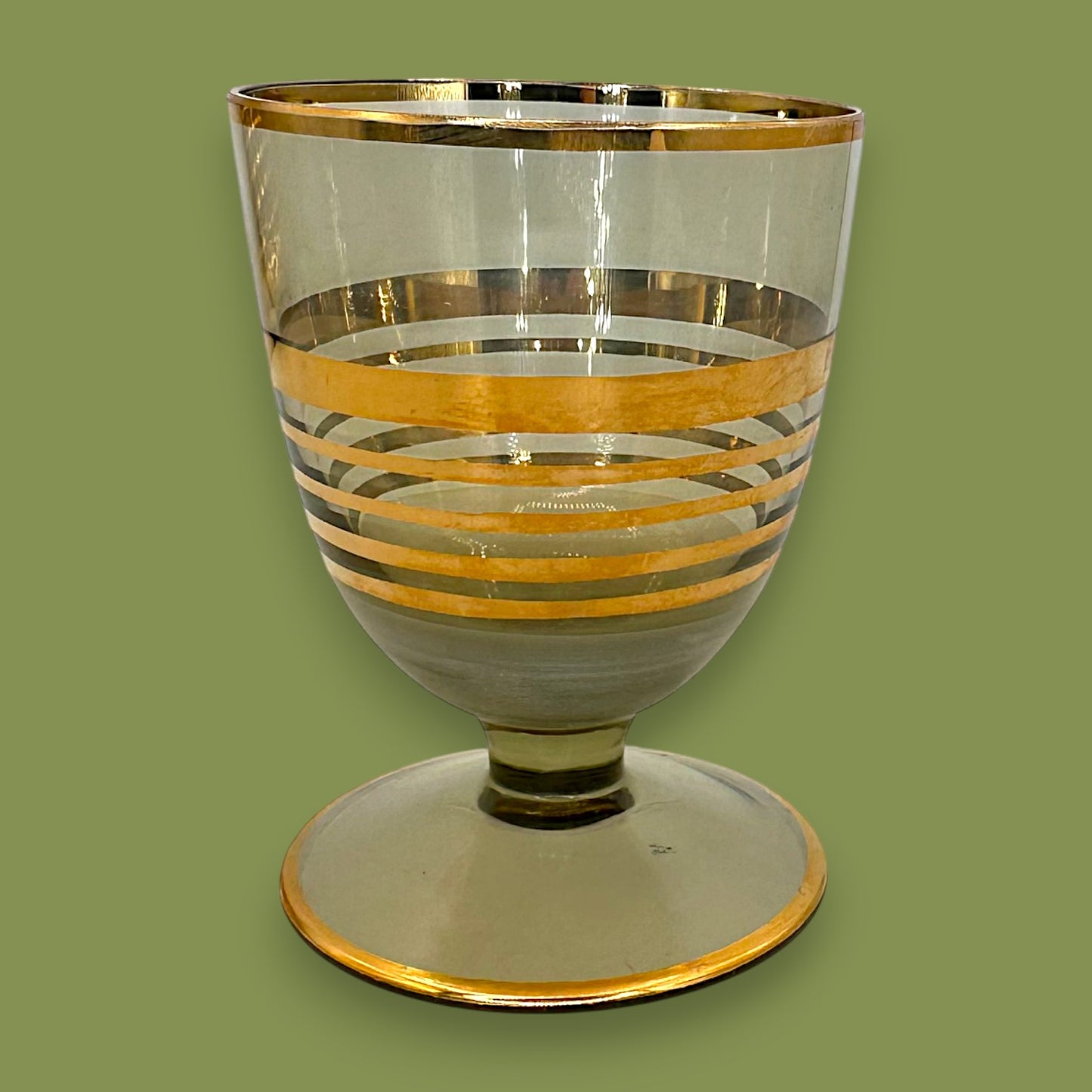 Vintage Bohemian Crystal Decanter & Glass Set – Gold Filigree Elegance