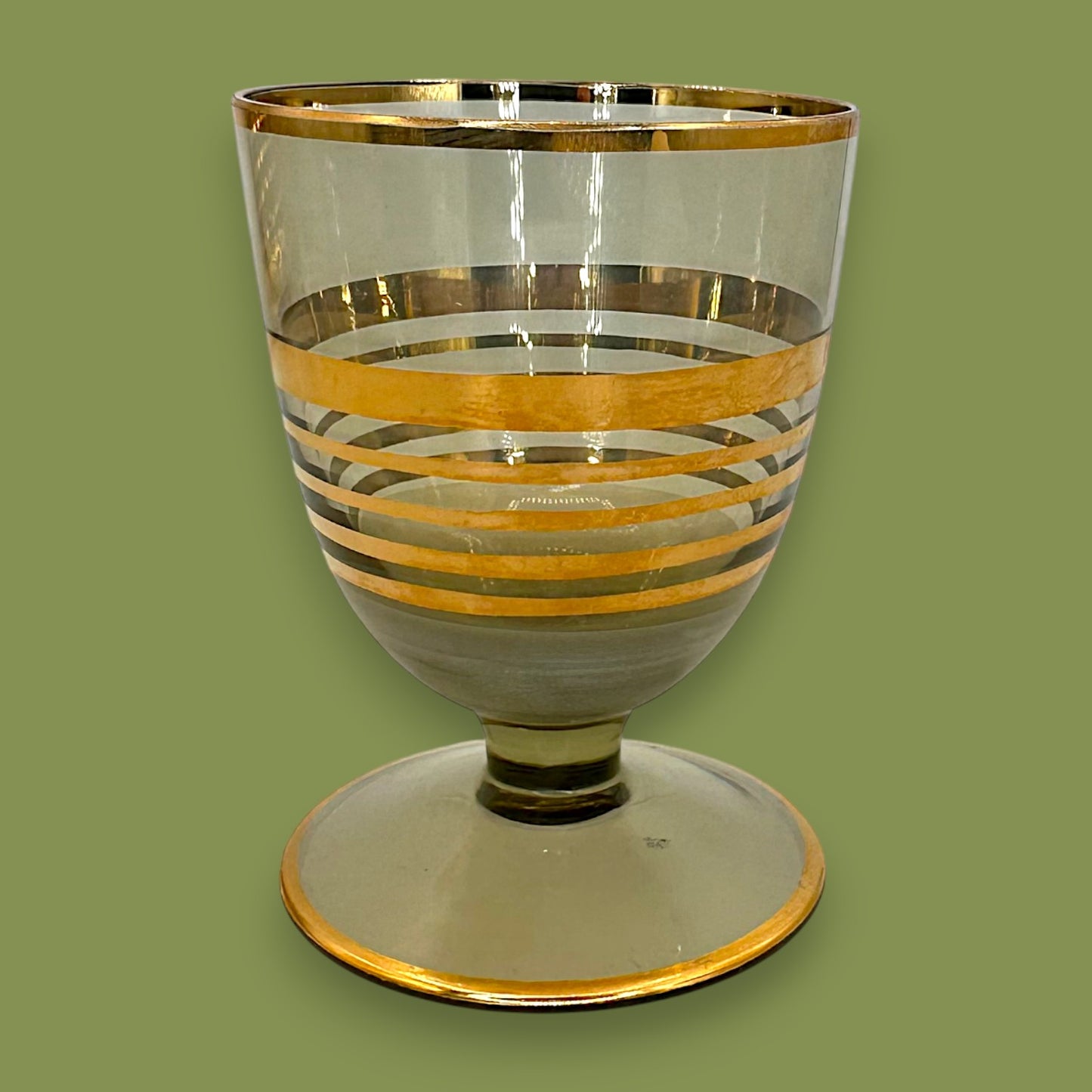 Vintage Bohemian Crystal Decanter & Glass Set – Gold Filigree Elegance