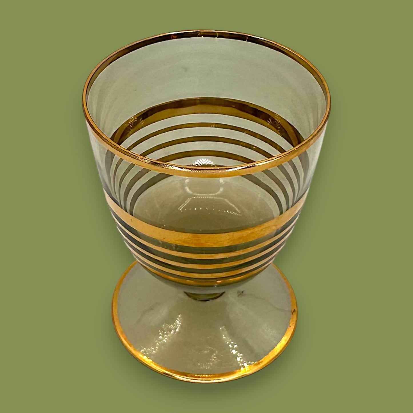 Vintage Bohemian Crystal Decanter & Glass Set – Gold Filigree Elegance