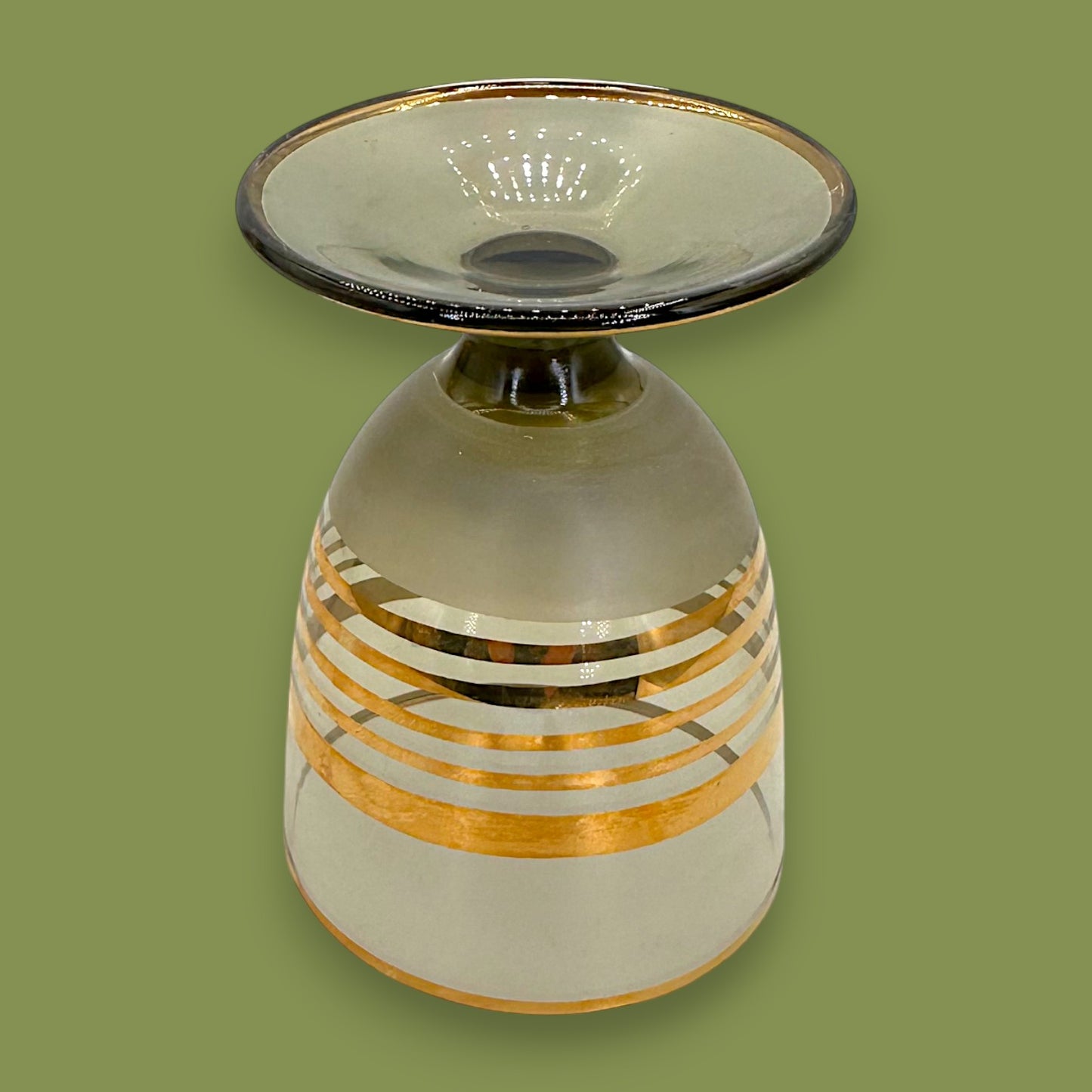 Vintage Bohemian Crystal Decanter & Glass Set – Gold Filigree Elegance