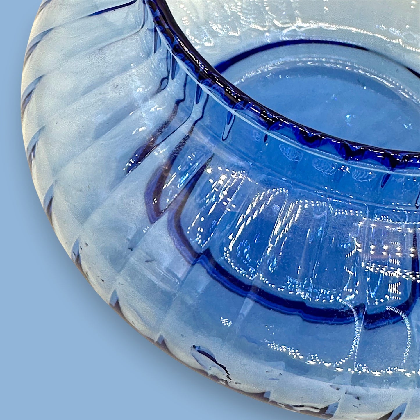 Murano Style Hand-Blown Cobalt Blue Handkerchief Vase