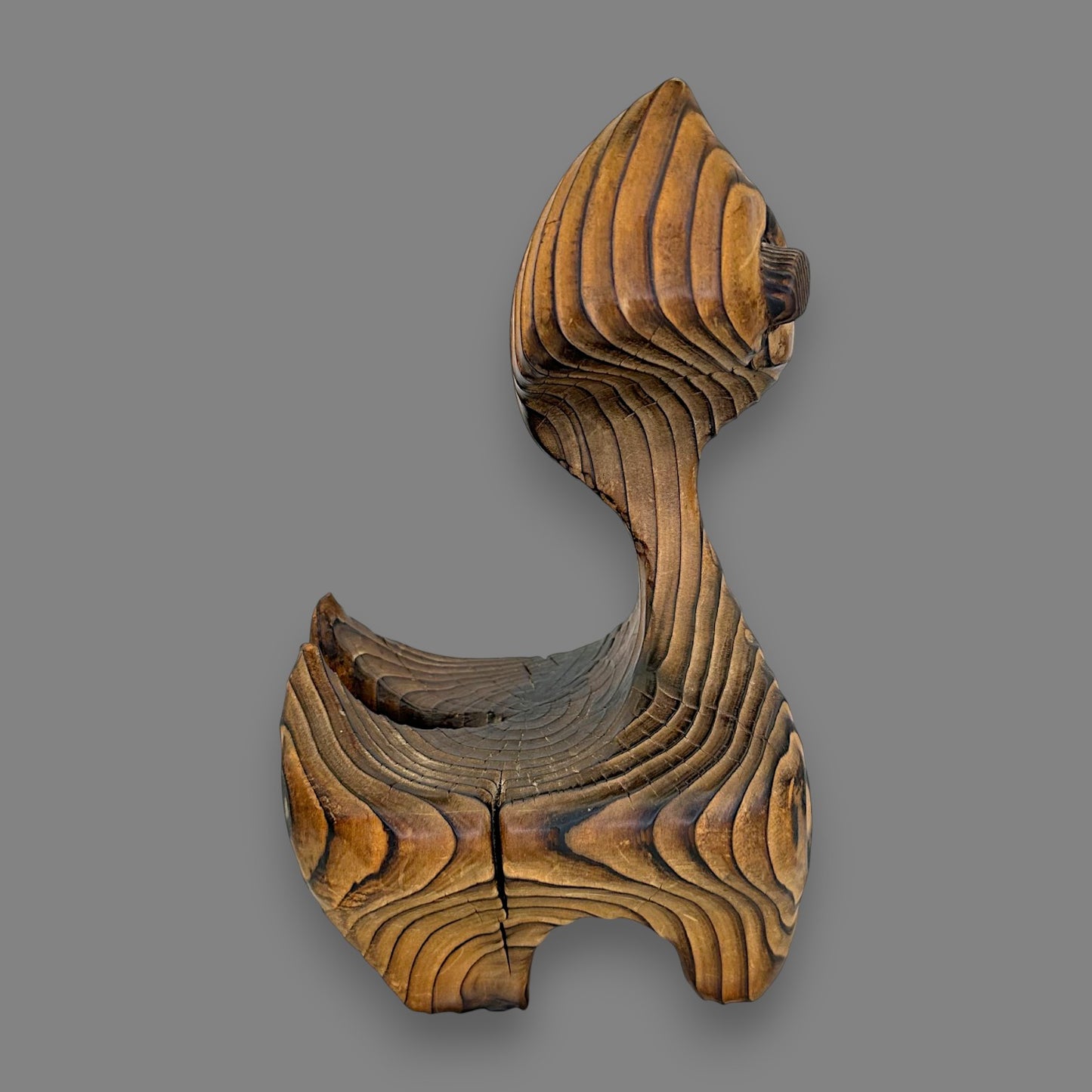 Vintage 1970’s Witco Cat – Abstract Mid-Century Cedar Sculpture