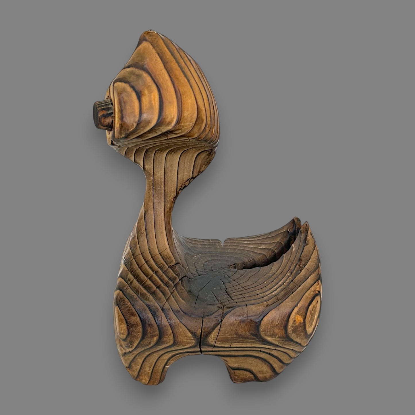 Vintage 1970’s Witco Cat – Abstract Mid-Century Cedar Sculpture