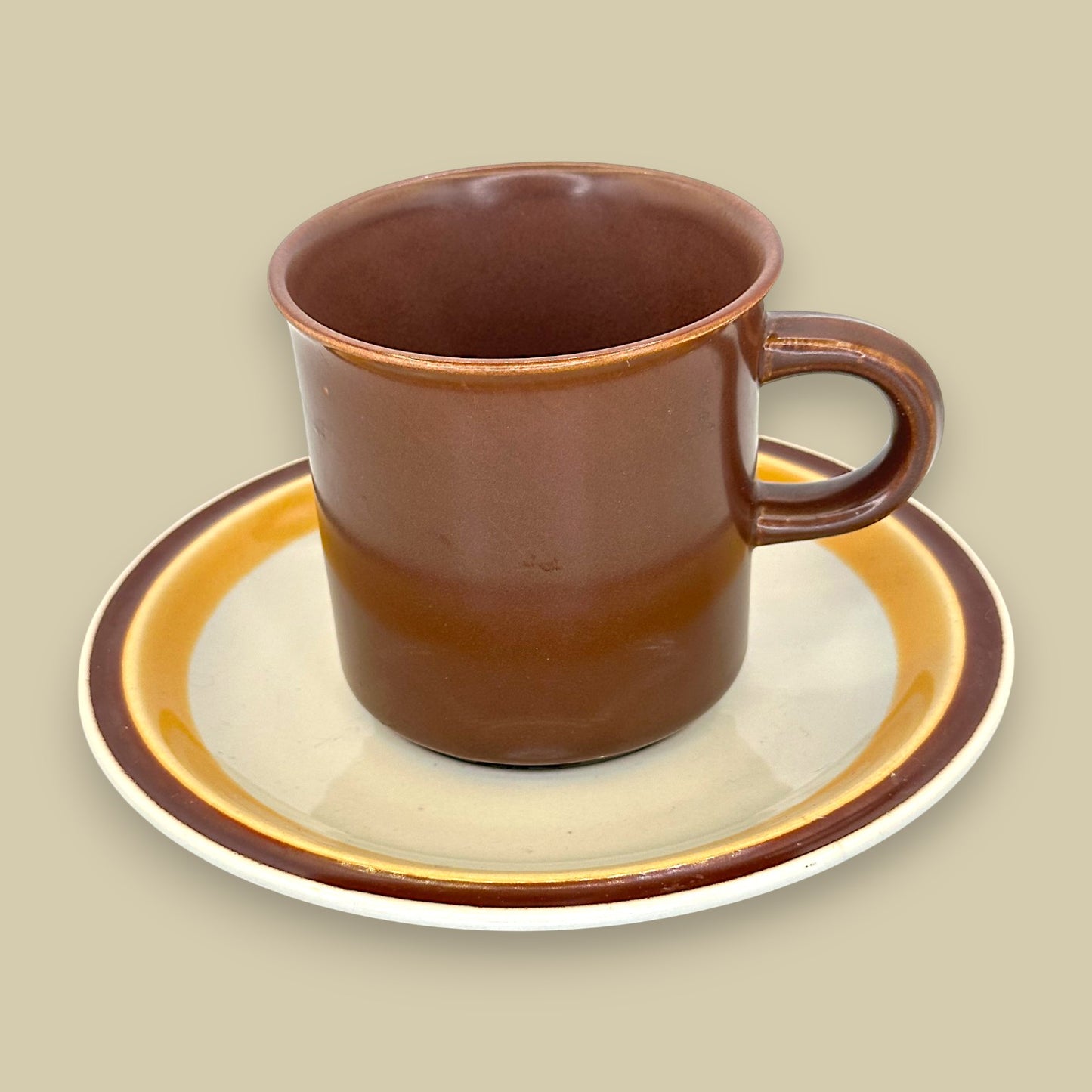 Saycrest Stoneware Cup & Saucer – Doral Brown (Made in Japan)