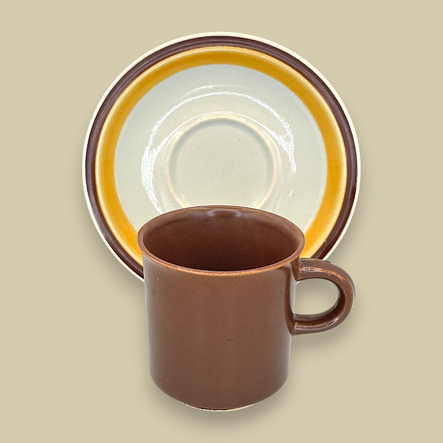 Saycrest Stoneware Cup & Saucer – Doral Brown (Made in Japan)