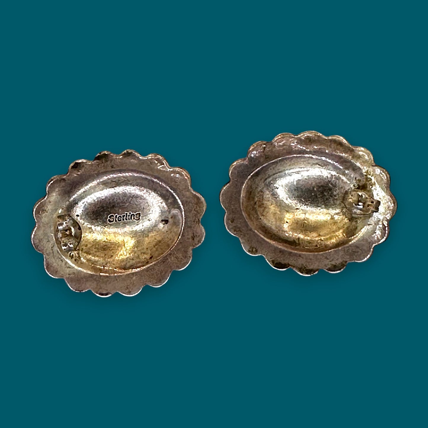 Vintage Navajo Style Turquoise + Sterling Silver Earrings – Southwestern Boho Jewelry