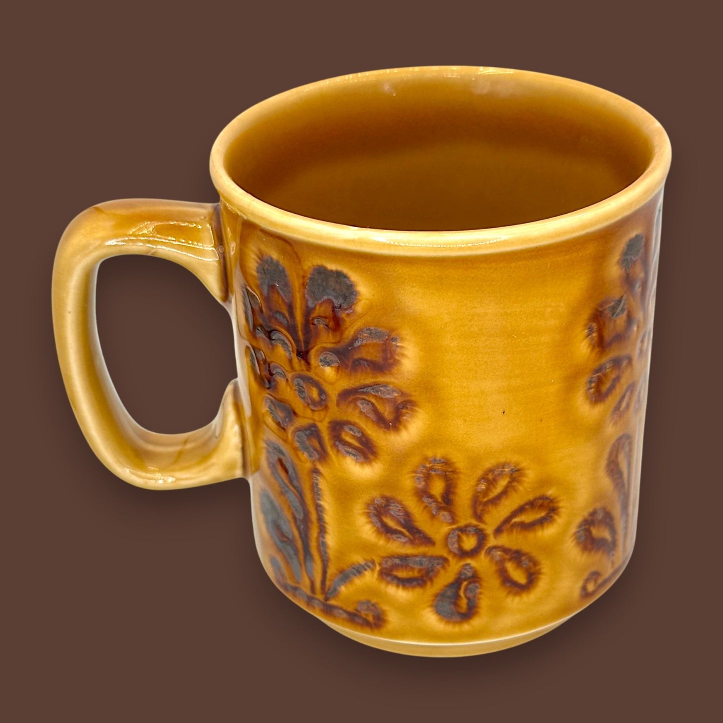 Vintage Floral Embossed Ceramic Cup Replacement Mug