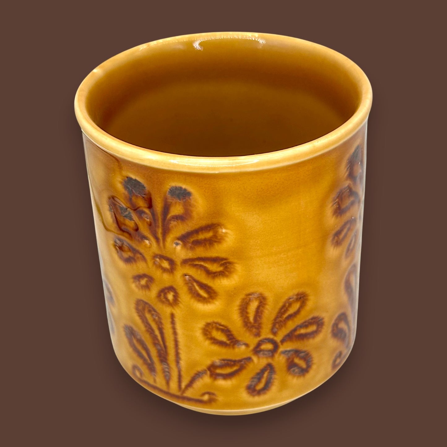 Vintage Floral Embossed Ceramic Cup Replacement Mug