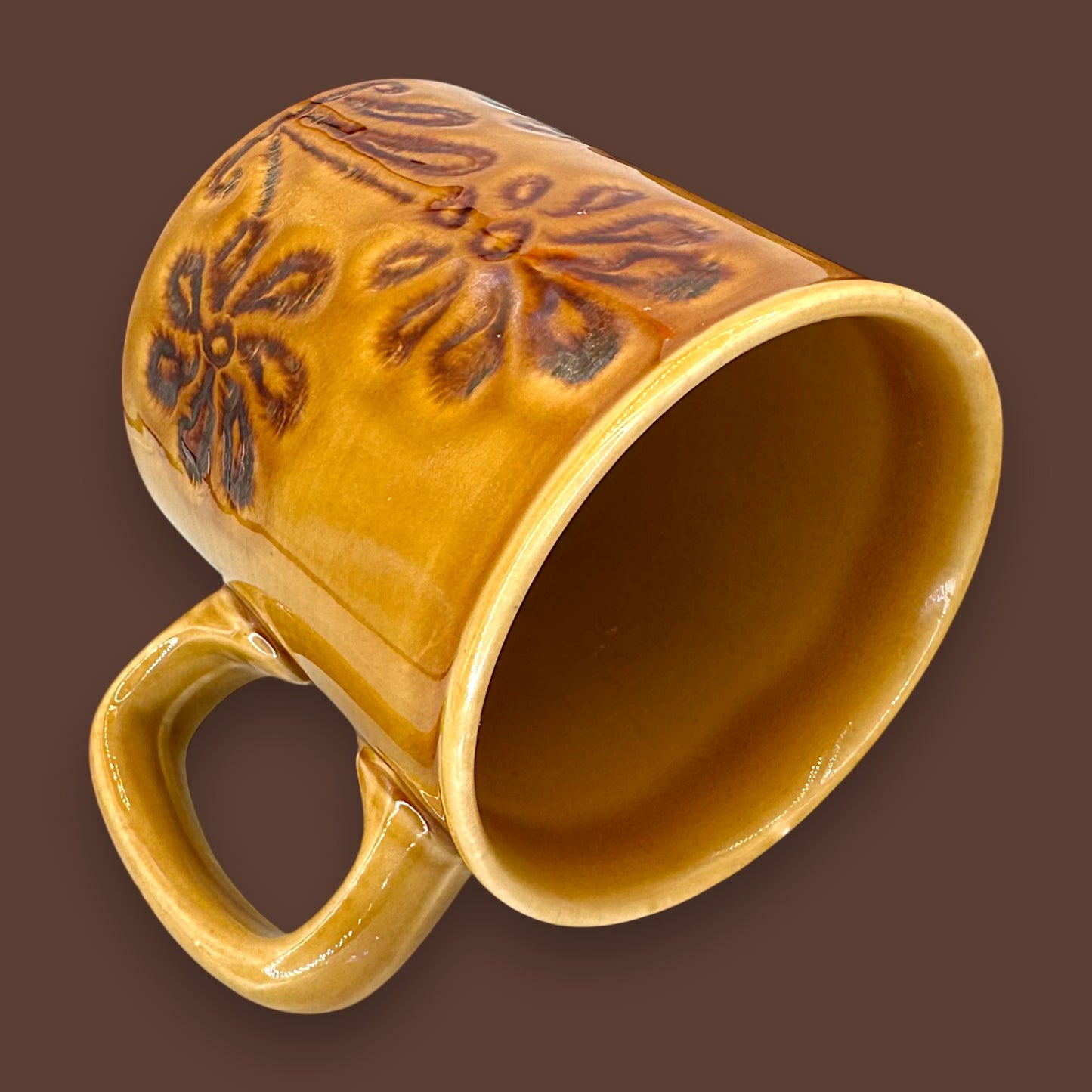 Vintage Floral Embossed Ceramic Cup Replacement Mug