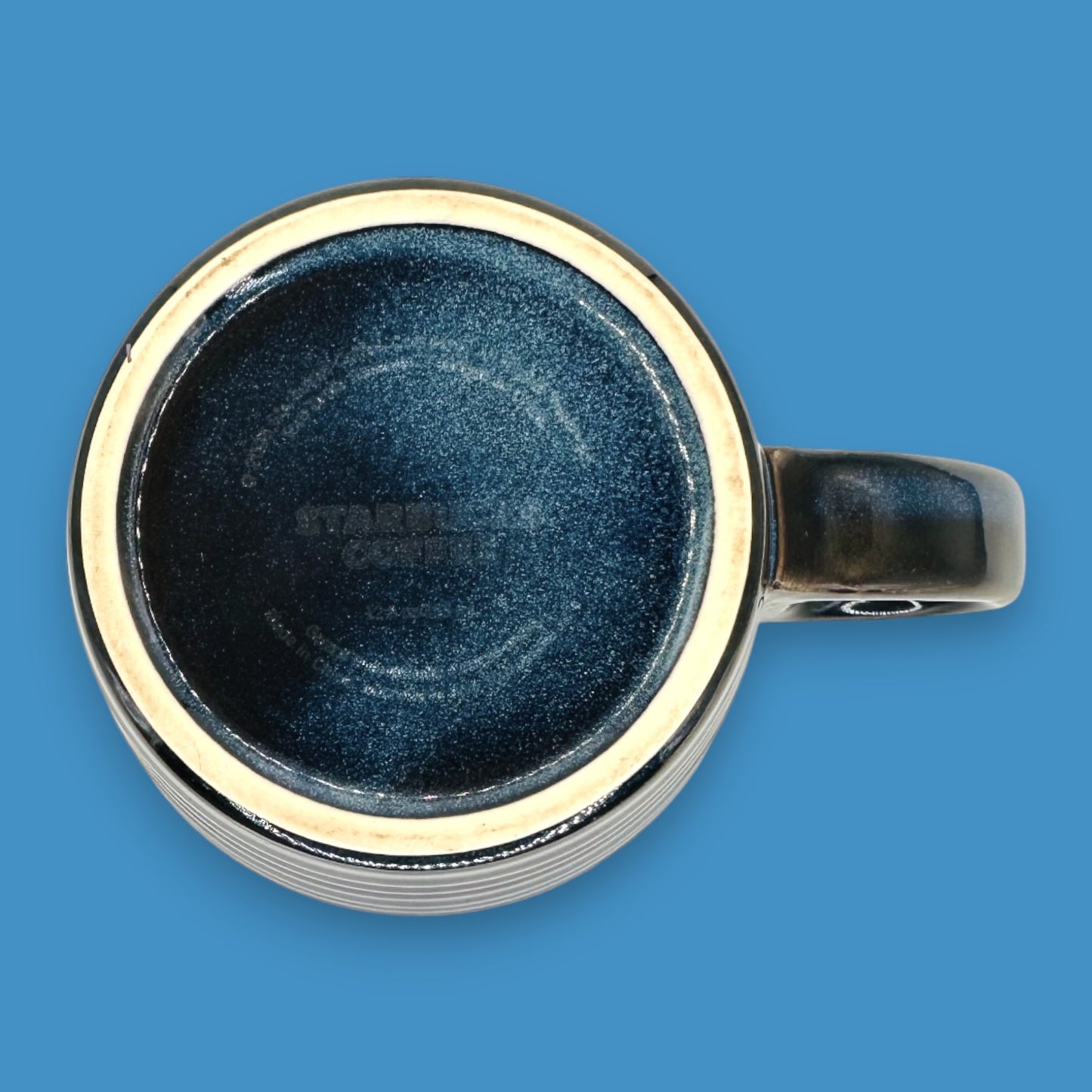 Starbucks Blue Ribbed Ceramic Coffee Mug Replacement Mug - Vintage