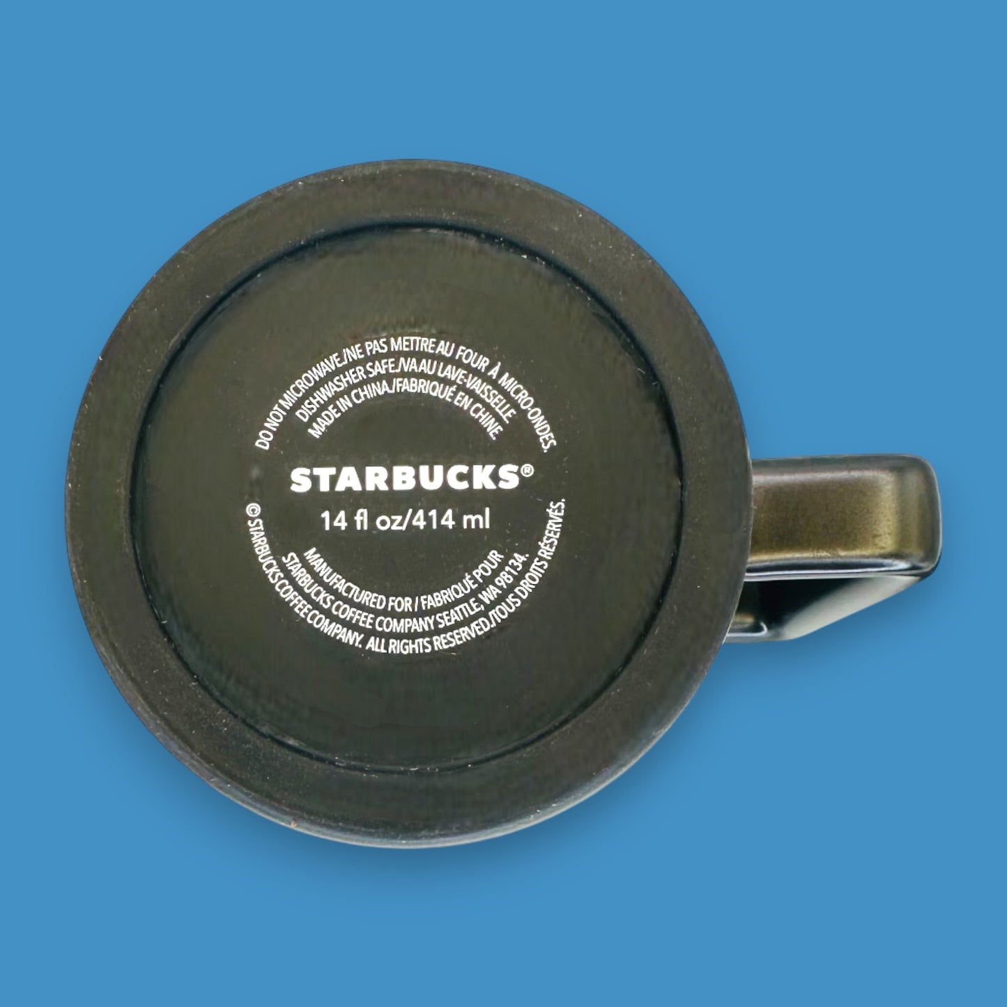Starbucks Black Ceramic Desktop Mug with Lid, 14 fl oz | Modern Nonslip Design Replacement Mug