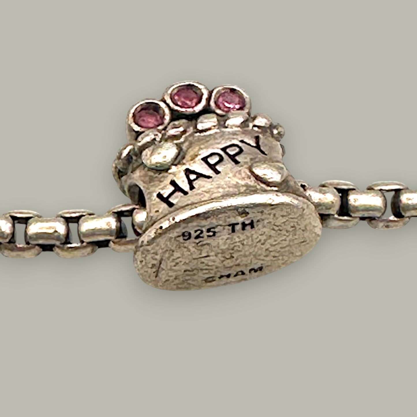 Vintage Sterling Silver 925 Chamilia Charm Bracelet 7.5 Inch