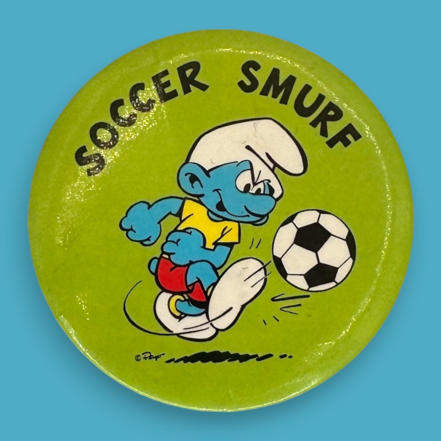 Vintage Smurf Cartoon Pinback Button Set of 8 - Vintage 1980