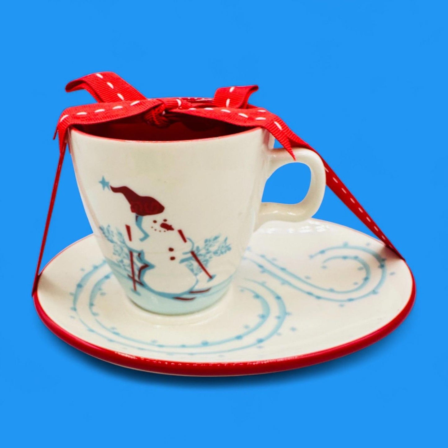 Starbucks Holiday 2007 Penguin & Snowman Cup and Plate Set – Seasonal Replacement Mug