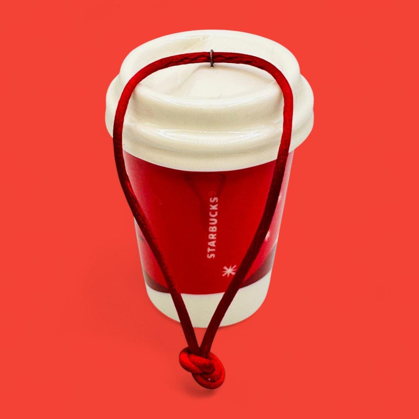 Starbucks 2011 Christmas Tree Ornament – Red Travel Cup with Dog – Seasonal