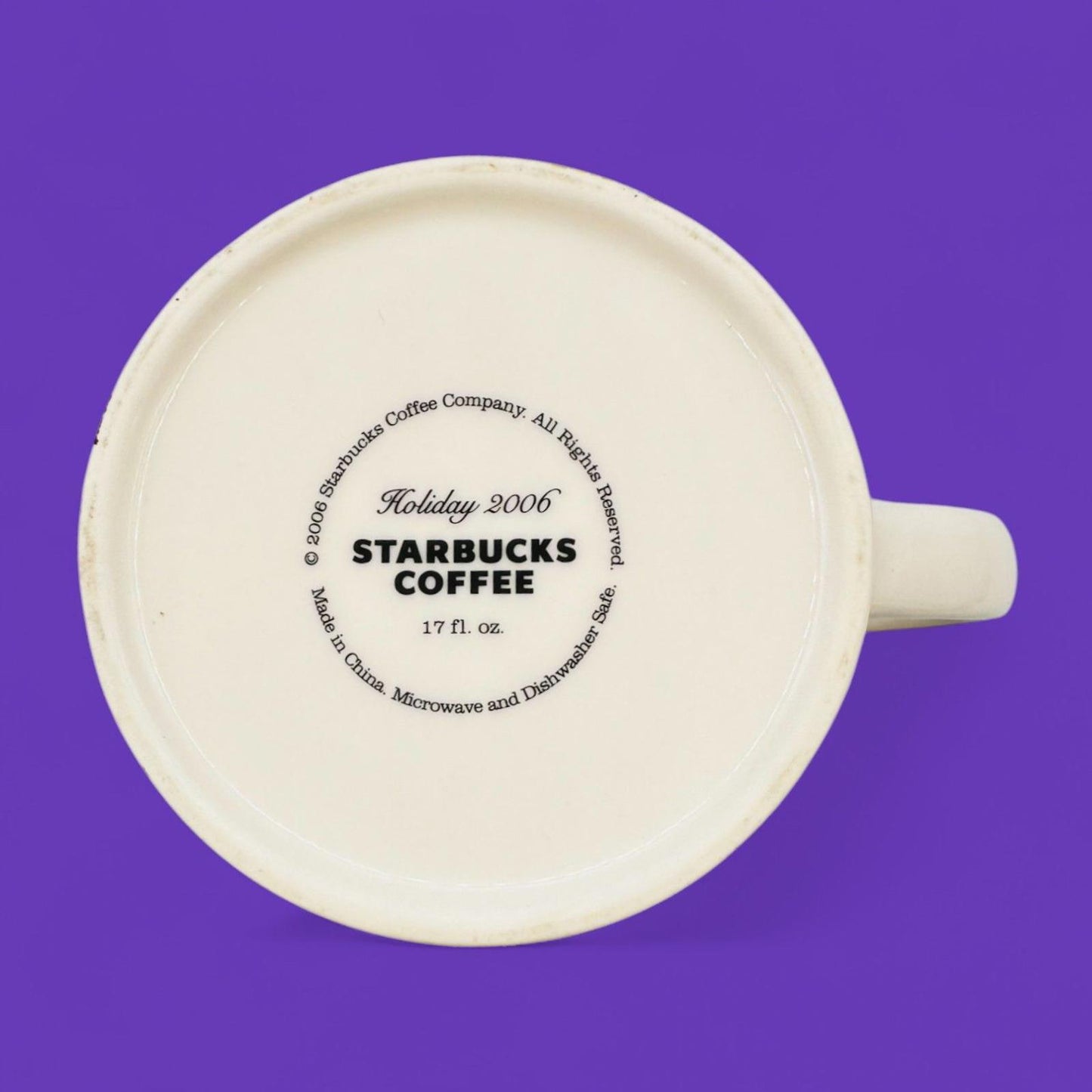 Starbucks Holiday 2006 Mug Purple Embossed Star – Christmas Seasonal – Replacement Mug