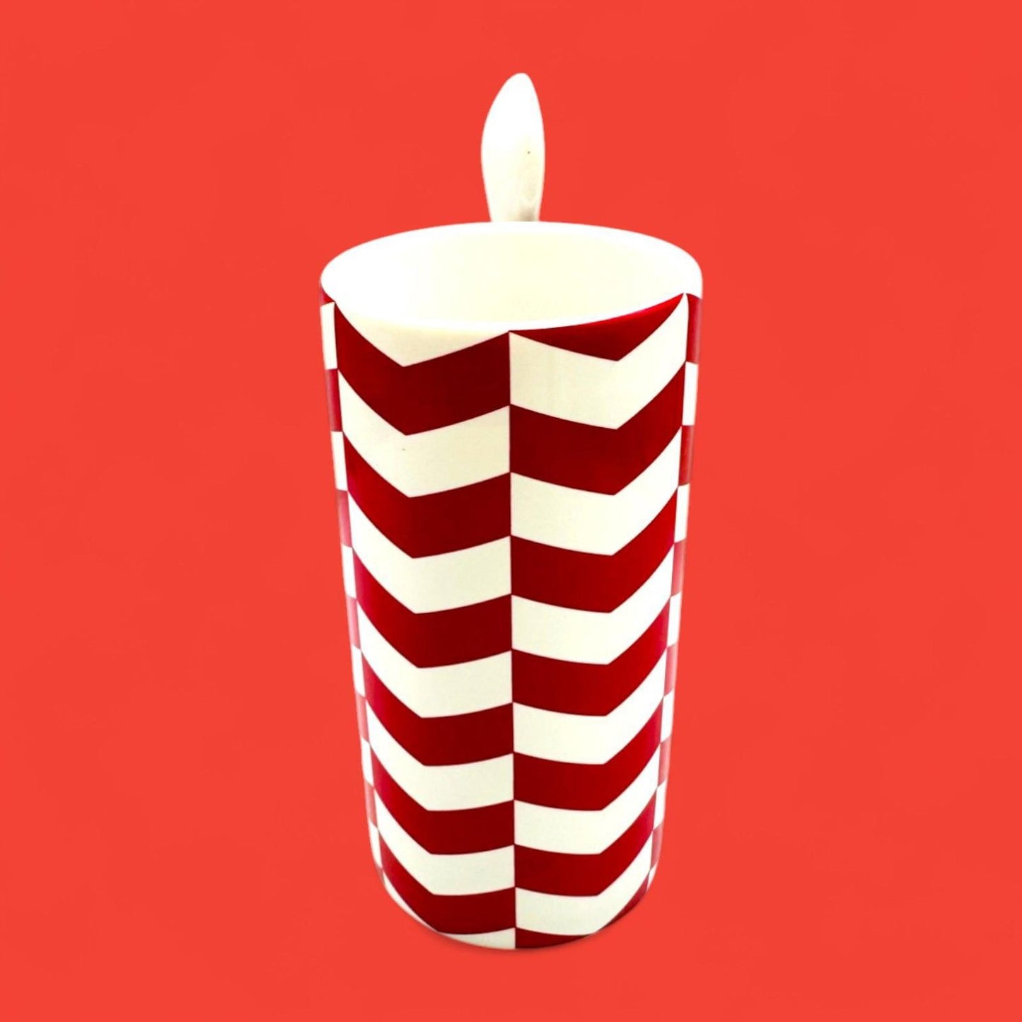 Starbucks 2013 Red & White Candy Cane Mug with Spoon – 8 oz – Seasonal Replacement Mug