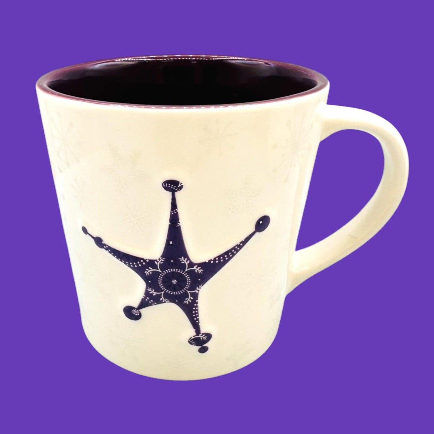 Starbucks Holiday 2006 Mug Purple Embossed Star – Christmas Seasonal – Replacement Mug