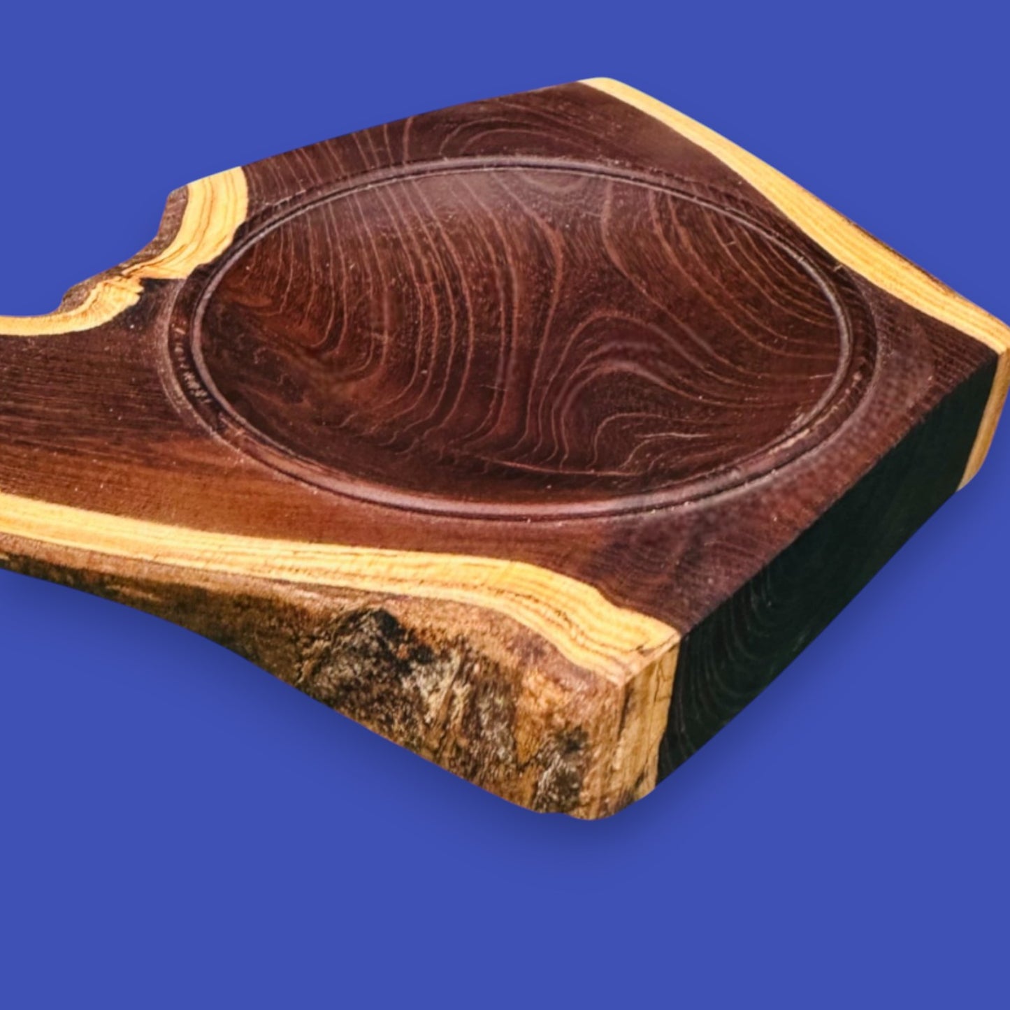 Laburnum Crotch Wood Bowl – Artisan-Crafted Natural Edge Centerpiece