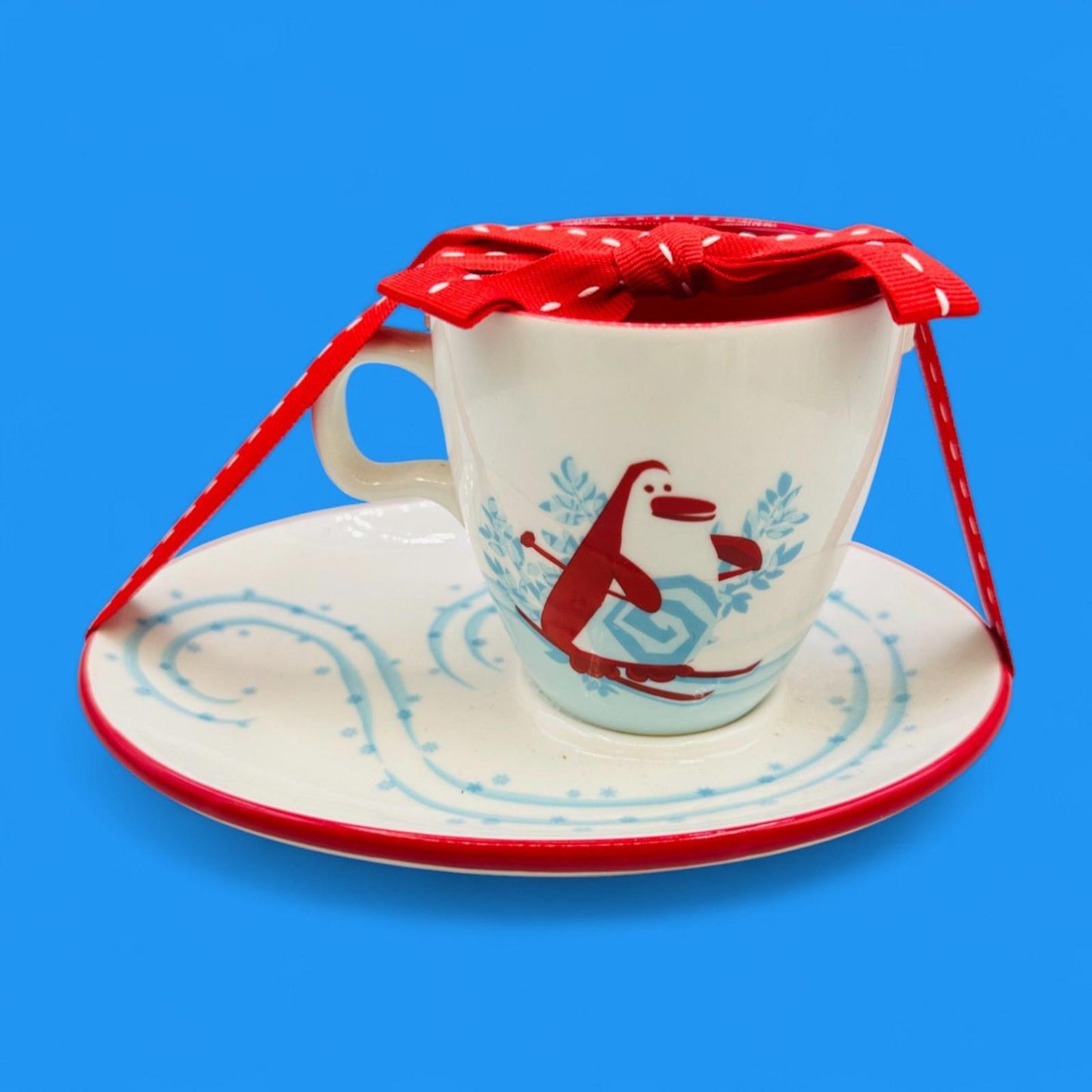 Starbucks Holiday 2007 Penguin & Snowman Cup and Plate Set – Seasonal Replacement Mug