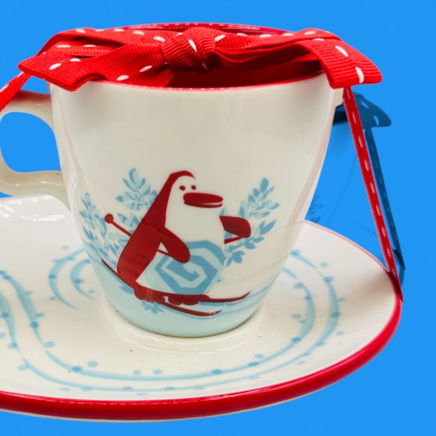 Starbucks Holiday 2007 Penguin & Snowman Cup and Plate Set – Seasonal Replacement Mug