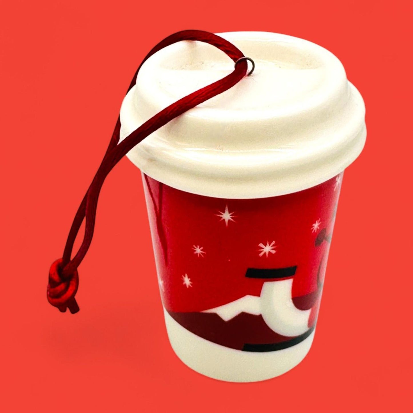 Starbucks 2011 Christmas Tree Ornament – Red Travel Cup with Dog – Seasonal