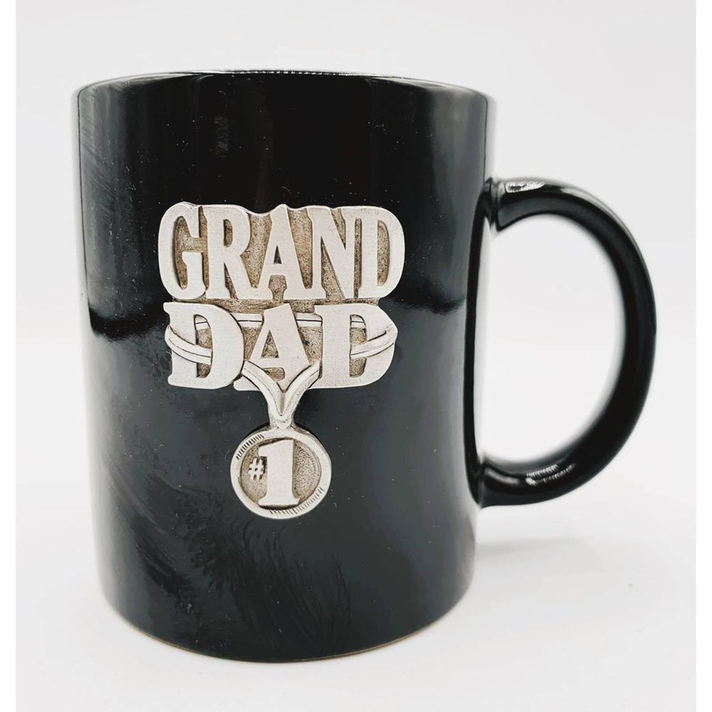 Number 1 Grand Dad MUG Pewter Badge - Vintage Mug