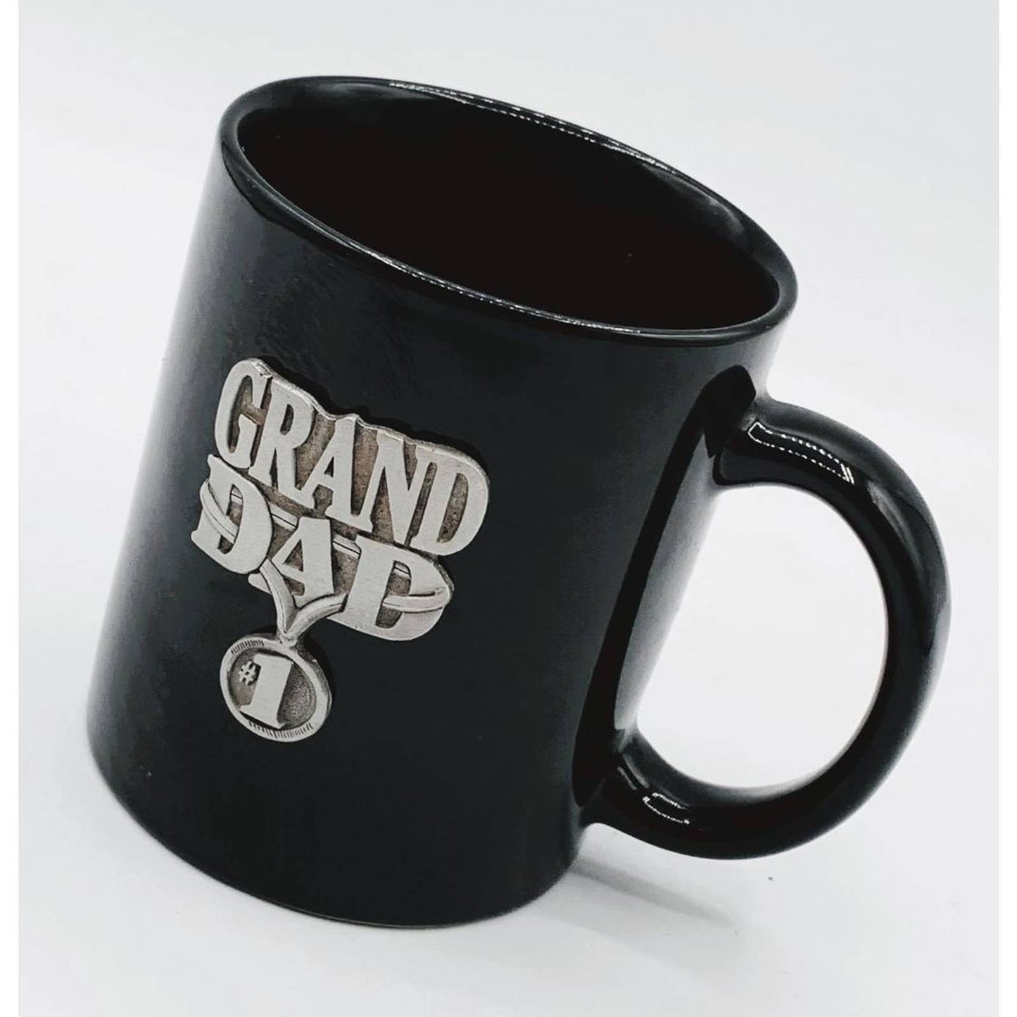 Number 1 Grand Dad MUG Pewter Badge - Vintage Mug