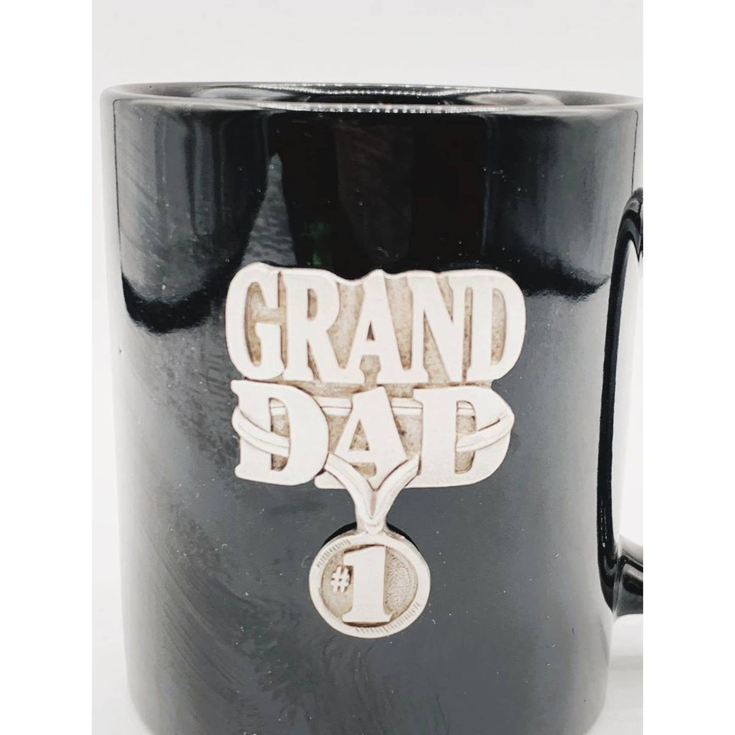 Number 1 Grand Dad MUG Pewter Badge - Vintage Mug