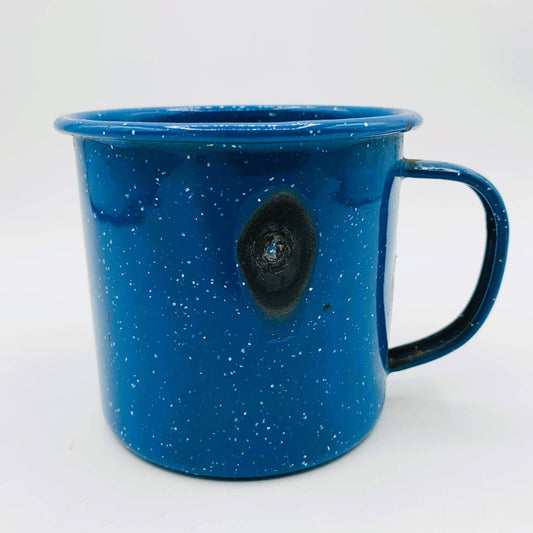 Distressed Blue Enamel Tin Mug - MUG: Vintage