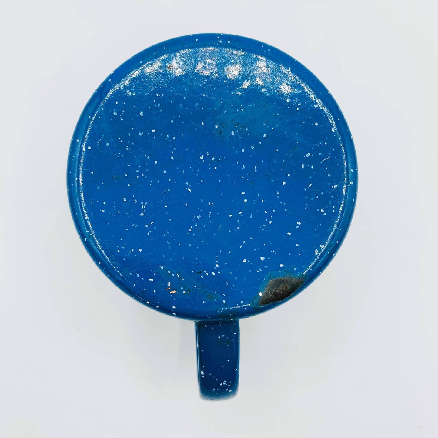 Distressed Blue Enamel Tin Mug - MUG: Vintage