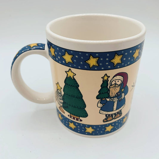 MUG: Vintage Christmas Mug with Santa, Frosty the Snowman
