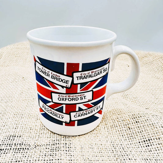 Vintage Union Jack Britain London Mug
