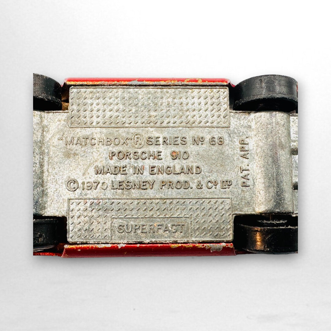 Iconic 1970 Red Superfast Porsche 910 Matchbox Series No 68