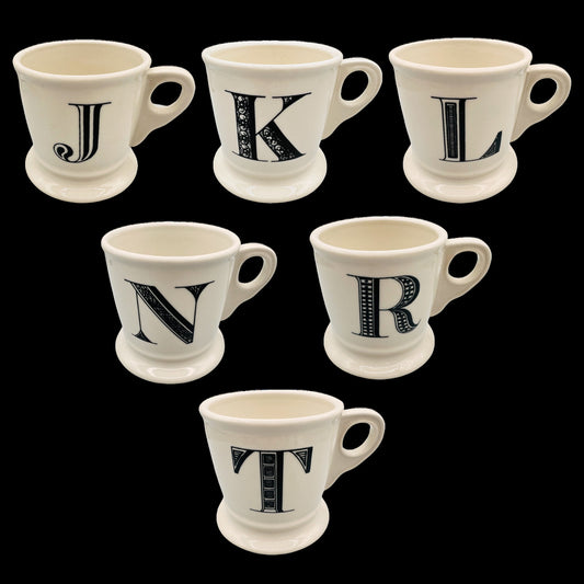 Elevate Your Style w/ Anthropologie Letter J K L N R T Initial Shaving Cup Mugs