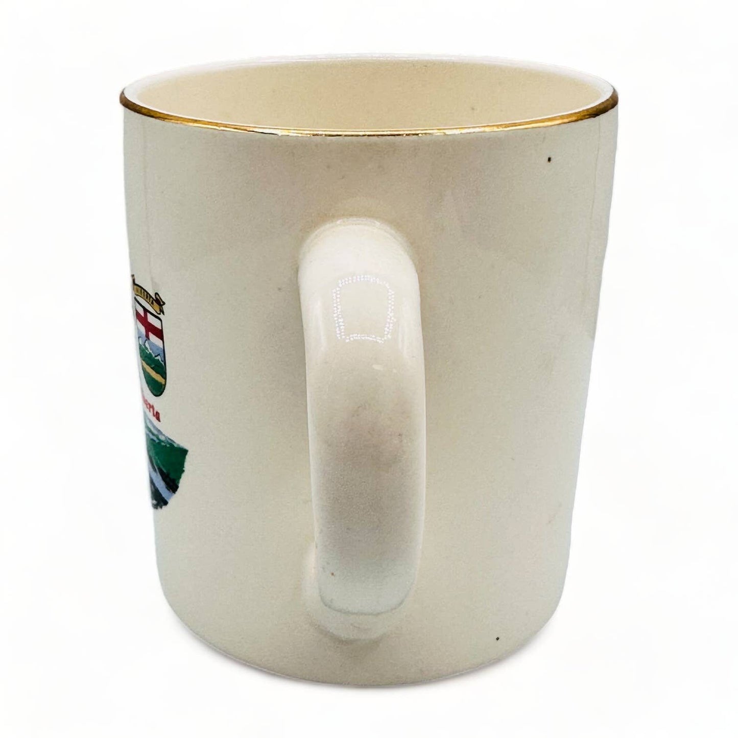 Vintage Gold Rimmed Peace River Alberta Canada Souvenir Mug - 1960's