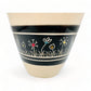 Beige Mug with Black Inverted Flower Design - Handmade Pottery Mug